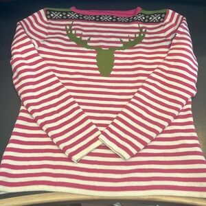 Dale of Norway women’s white and pink wool sweater with lime green detail
